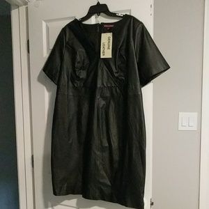Genuine Leather Little Black Dress